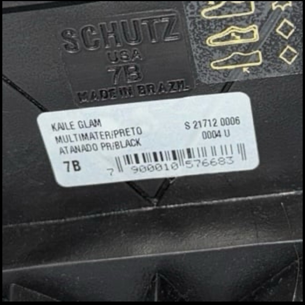 NIB Schutz Kaile Black Lug Lace Up/Side Zip Combat Moto Leather Boots SZ 7 - Picture 5 of 12
